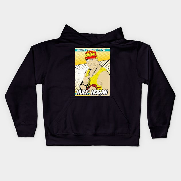 Hulk Hogan Legends Wrestling 90s Pro Kids Hoodie by Sakonipopart